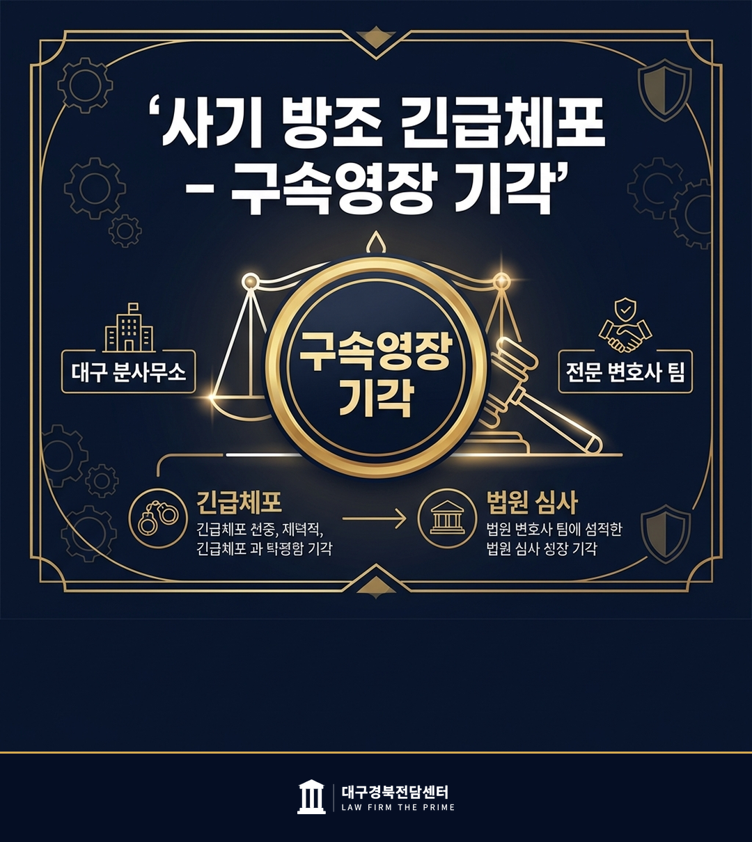 사기 방조 긴급체포 — 구속영장 기각 - 법무법인 더프라임 대구경북전담센터