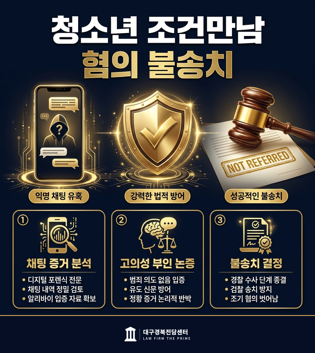 청소년 조건만남 혐의 불송치 - 법무법인 더프라임 대구경북전담센터