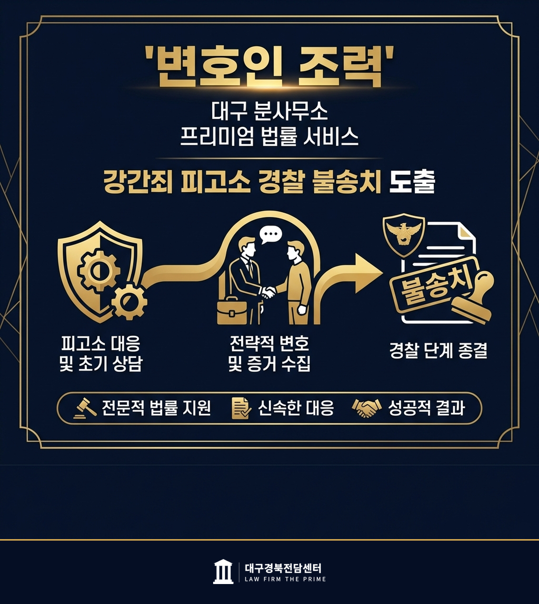 강간죄 피고소 경찰 불송치 도출 - 법무법인 더프라임 대구경북전담센터