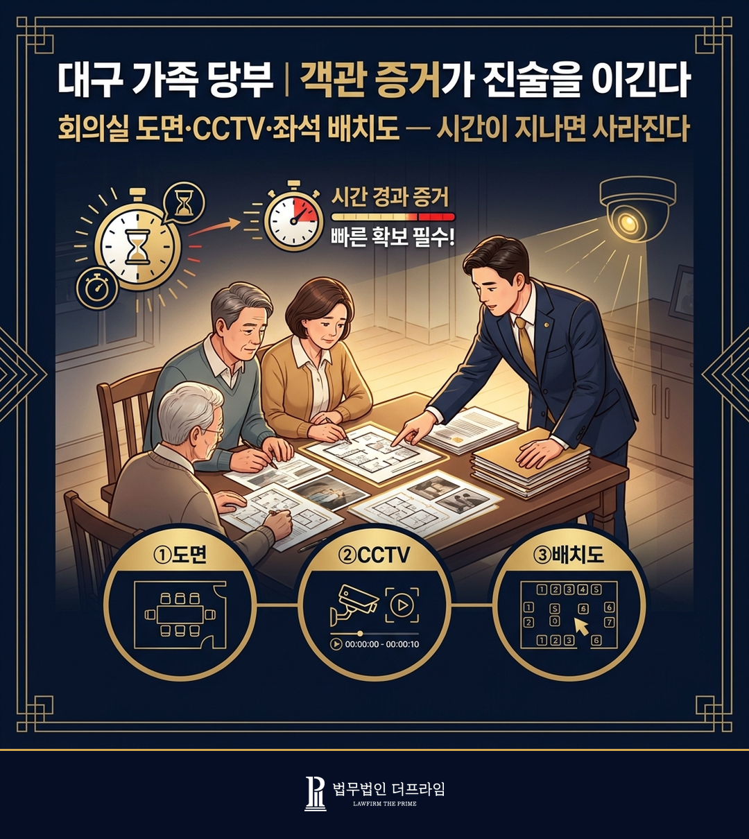 대구 가족 객관 증거 회의실 도면 CCTV 좌석 배치도 수집
