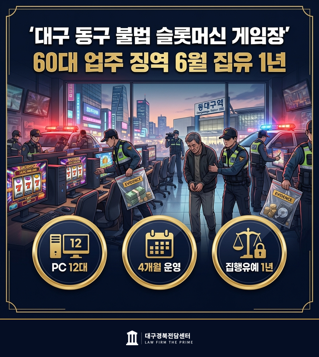 대구 동구 불법 슬롯머신 게임장 단속
