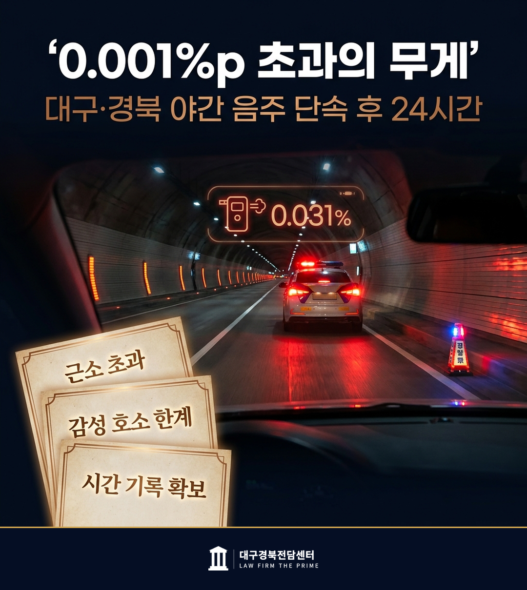 대구 야간 음주 단속 0.001%p 초과