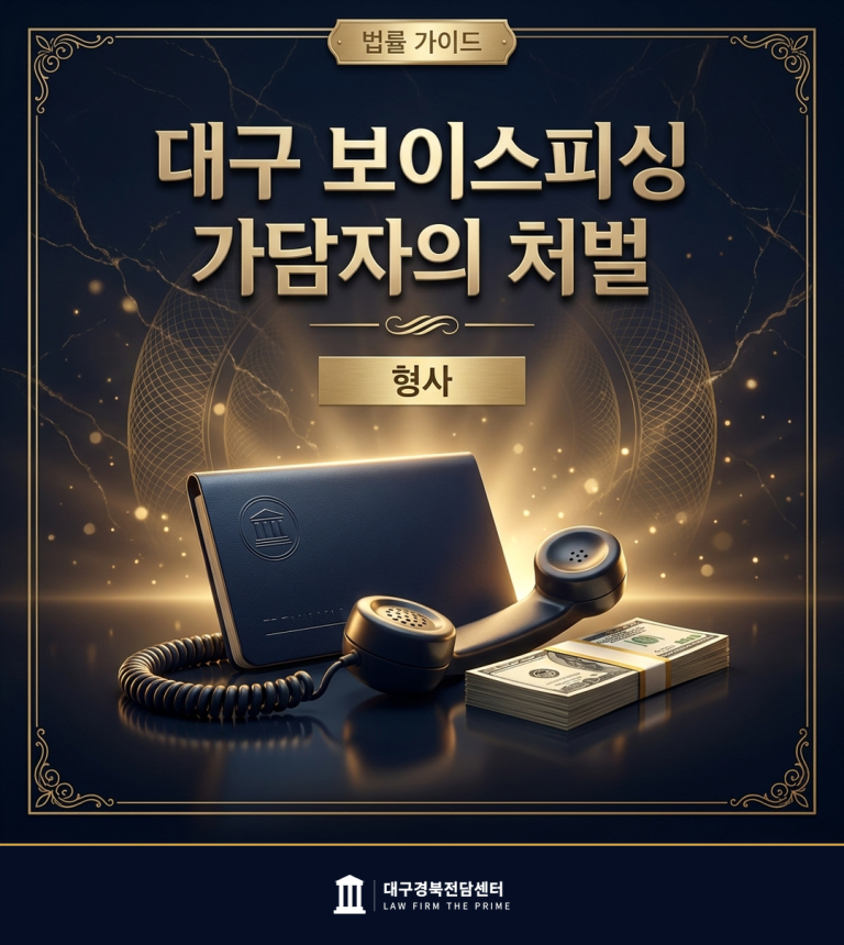 대구 보이스피싱 가담자의 처벌 — 대구경북전담센터 법률 가이드